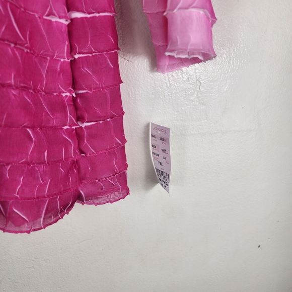 Vintage Hartfield Design Women's Pink White Longsleeve Shirt PXL X Large NWT - Picture 2 of 6